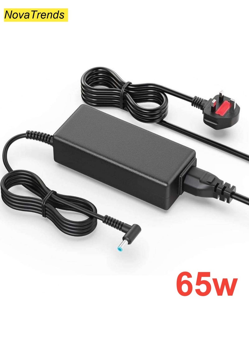 NovaTrends 65W 19.5V 3.33A AC HP Laptop Charger, 710412-001, 709985-002, PA-1650-30HE Compatible with HP 250 255 G2 G3 G4 G5 Series, HP Pavilion 15 Series Notebook, Chromebook 14, HP Elite Book,  - Image 1