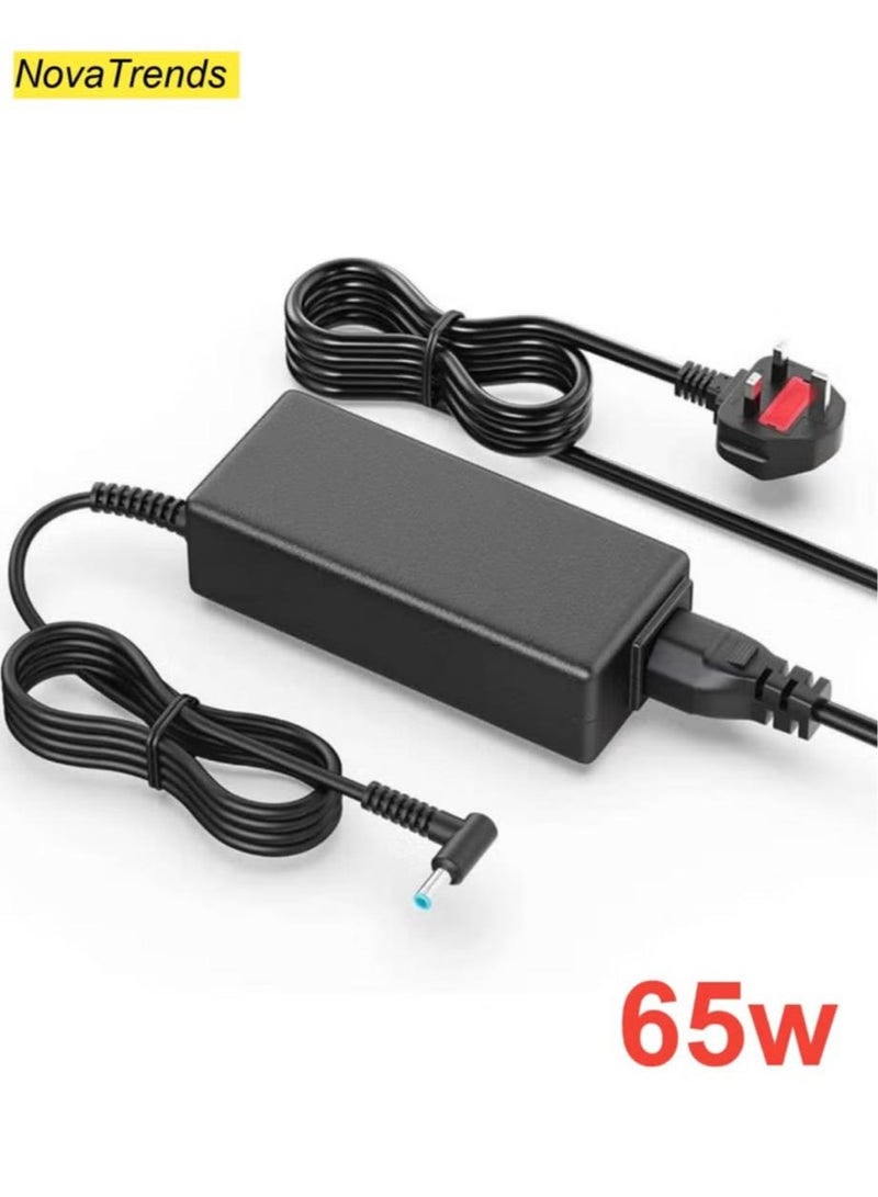نوفا تريندز شاحن بديل للكمبيوتر المحمول من HP بقوة 65 واط 19.5 فولت 3.33 أمبير، 710412-001، 709985-002، PA-1650-30HE، متوافق مع سلسلة أجهزة الكمبيوتر المحمولة HP 250 255 G2 G3 G4 G5، وأجهزة الكمبيوتر المحمولة HP Pavilion 15 Series، وأجهزة الكمبيوتر المحمولة HP Elite Book، وأجهزة Chromebook 14 - Image 1