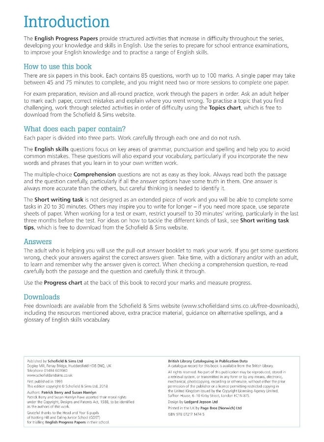 Schofield & Sims Ltd 11+ English Progress Papers Book 2: KS2, Ages 9-12 - Image 3