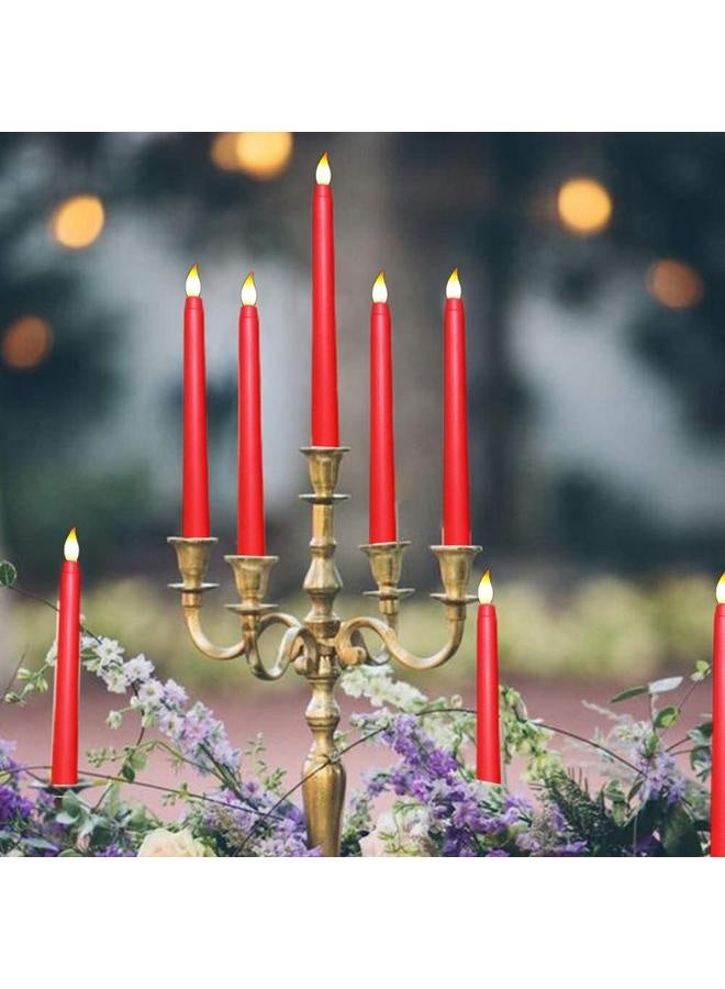 NIBEMINENT 6Pcs LED Flameless Flickering Warm Light Taper Candles with 2 Remote Control for Christmas Thanksgiving Halloween Home Wedding Decoration  - Image 3