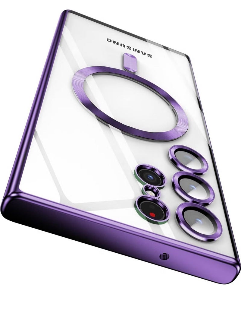 MUNTAQI Galaxy S24 Ultra MagSafe Case – Clear Magnetic Case with Camera Lens Protection, Anti-Scratch, Shockproof, Wireless Charging Compatible [6.8 inch] - Image 1