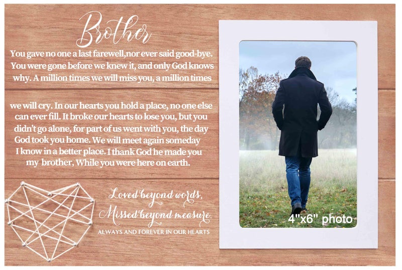 NZY Memorial Brother Picture Frame GiftLoved Beyond WordsMissed Beyond MeasureSympathy Gift for the Loss of BrotherBrother RemembranceIn Loving MemoryCondolence GiftBereavement GiftsPhoto Frame
