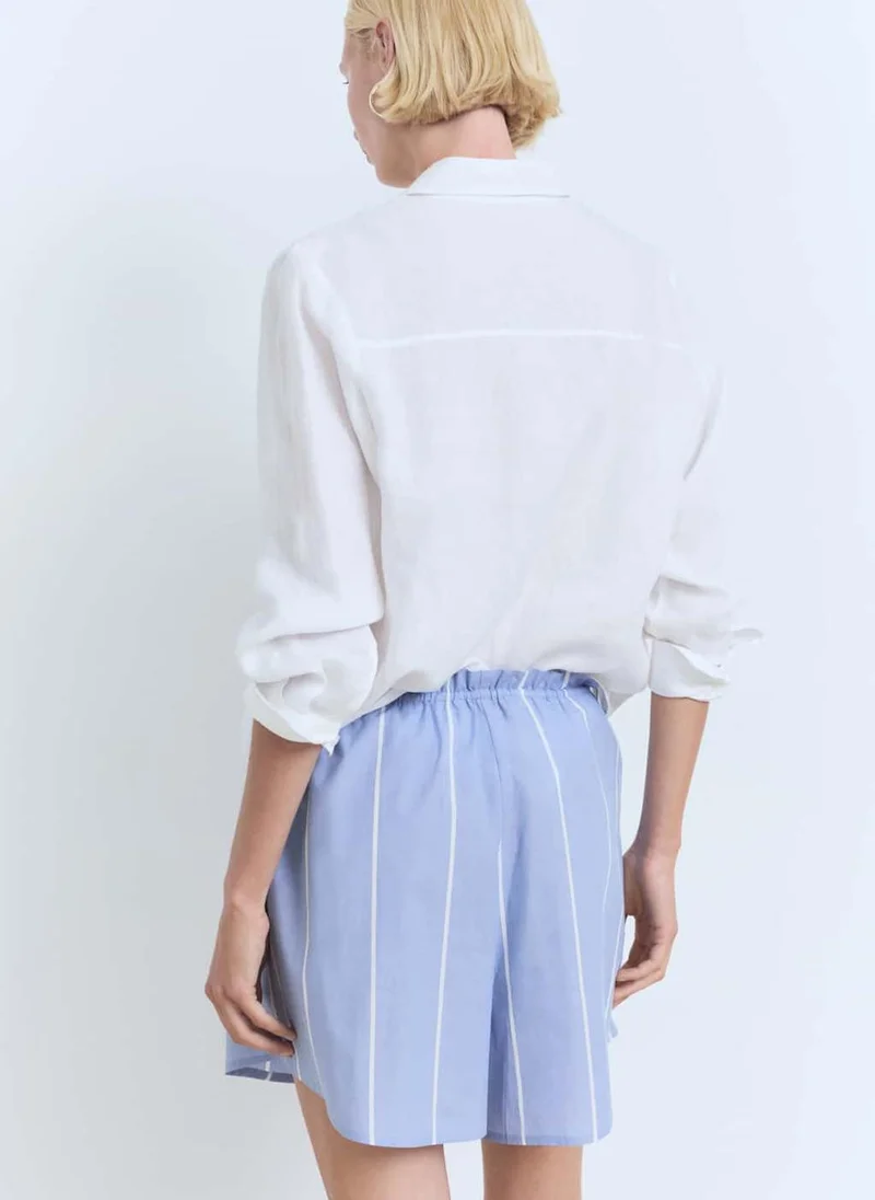 MANGO Striped Cotton Shorts