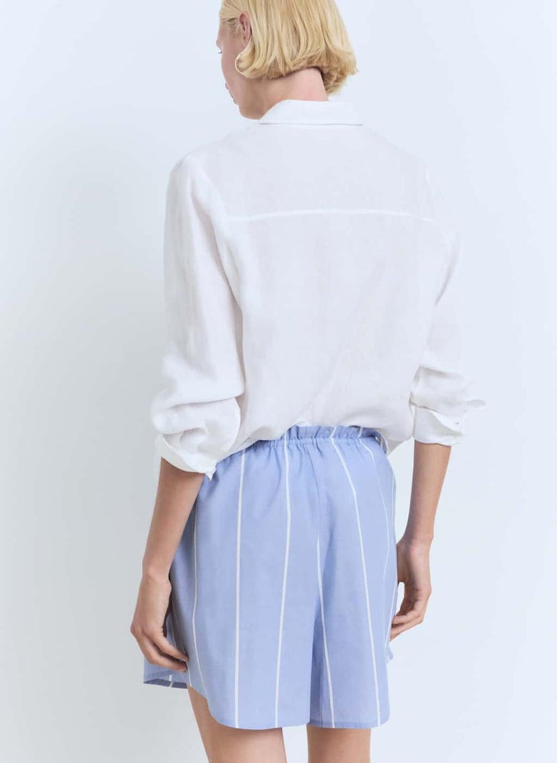 MANGO Striped Cotton Shorts  - Image 2
