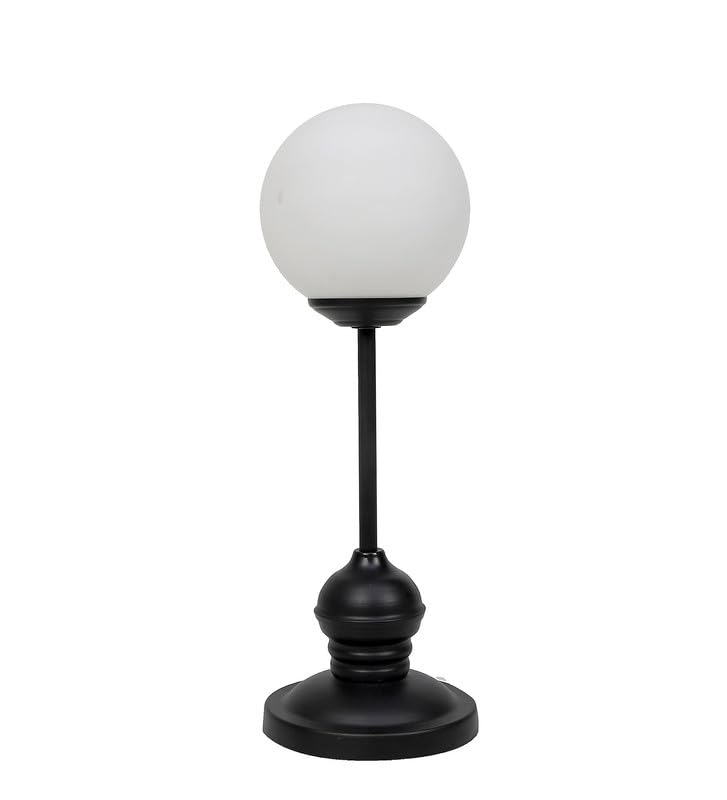 tu casa Metal Table Lamp | Glass Shade Bedside Lamp 17 Inch | Decorative Lighting for Bedroom Living Room Dining Study & Restaurants | Home Décor & Diwali Gifting | Bulb Not Included - Image 5