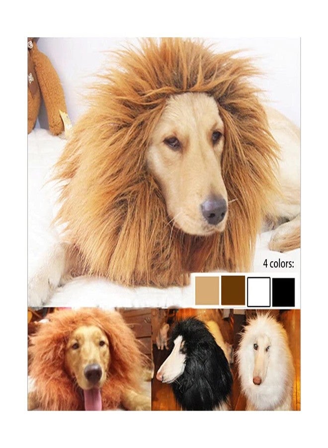 qiaoniuniu Funny Dog Costume, Lion Mane Wig for Dog Halloween Christmas Dress Up (Color:White, Size: Large) - Image 1