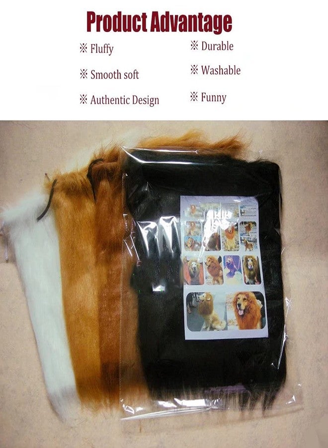 qiaoniuniu Funny Dog Costume, Lion Mane Wig for Dog Halloween Christmas Dress Up (Color:White, Size: Large) - Image 3