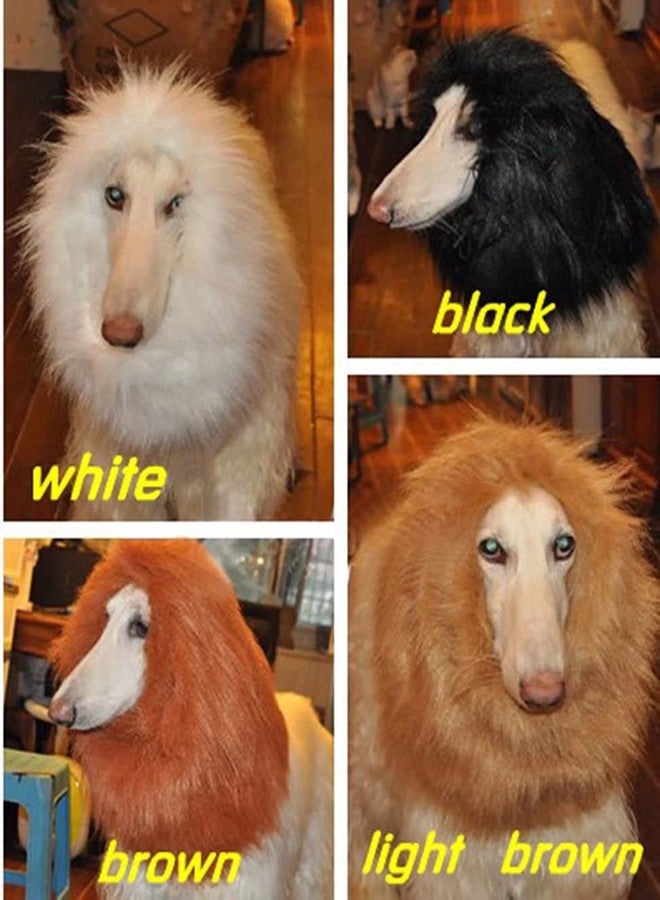 qiaoniuniu Funny Dog Costume, Lion Mane Wig for Dog Halloween Christmas Dress Up (Color:White, Size: Large) - Image 2