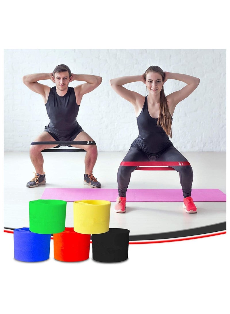 Generic 6Pcs Resistance Bands Exercise Bands for Woman Yoga Resistance Loop Bands for Legs and Butt Workout Bands for Home GYM Fitness 5 Set with Bag, Black,Red,Blue,Yellow,Green - Image 4