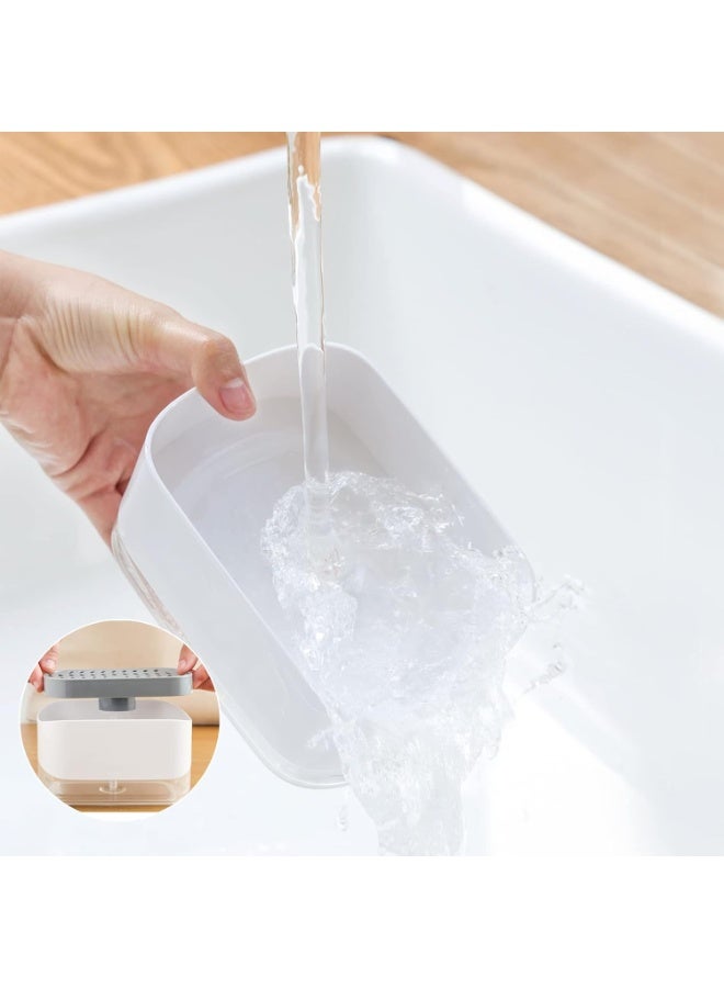 حامل إسفنجة المطبخ مع موزع صابون مدمج – تصميم عملي لتنظيف الأطباق بسهولة - Image 4