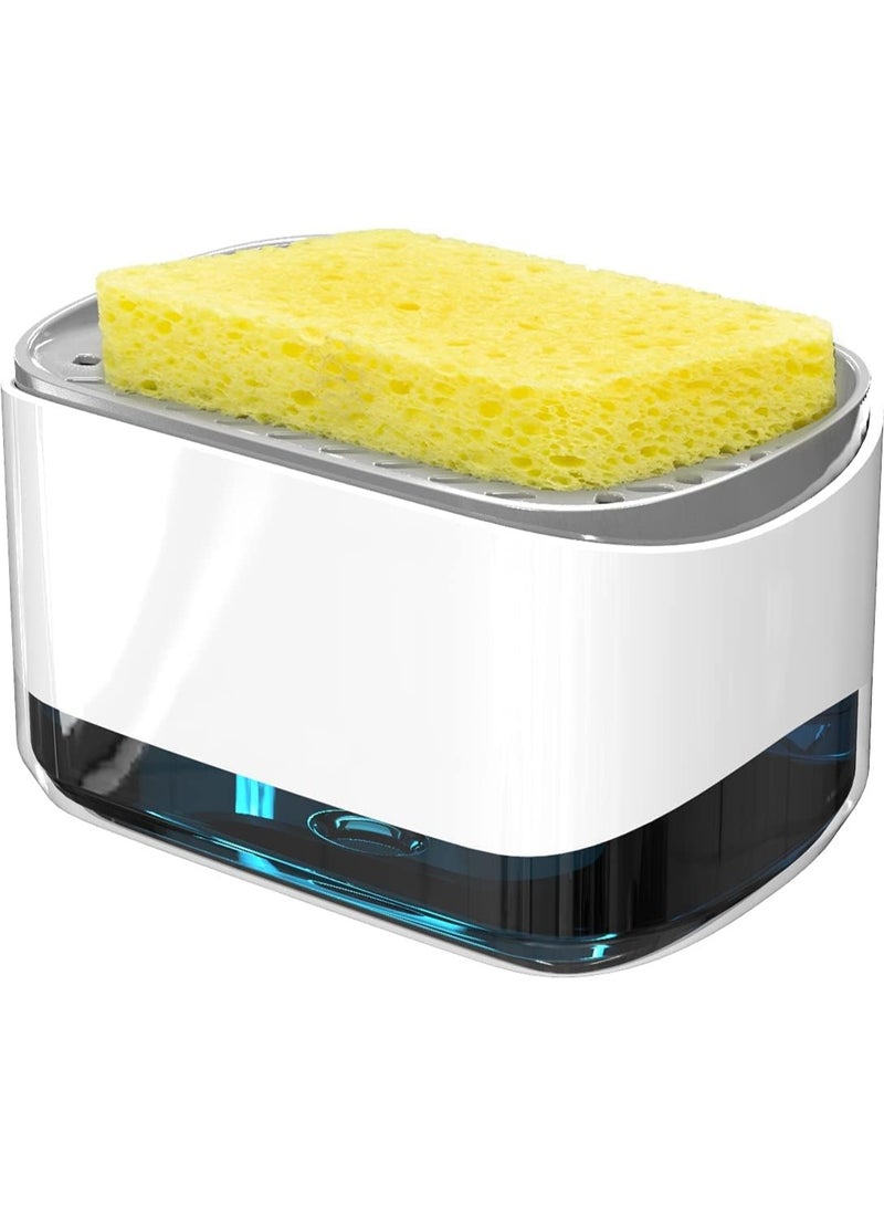 حامل إسفنجة المطبخ مع موزع صابون مدمج – تصميم عملي لتنظيف الأطباق بسهولة - Image 1