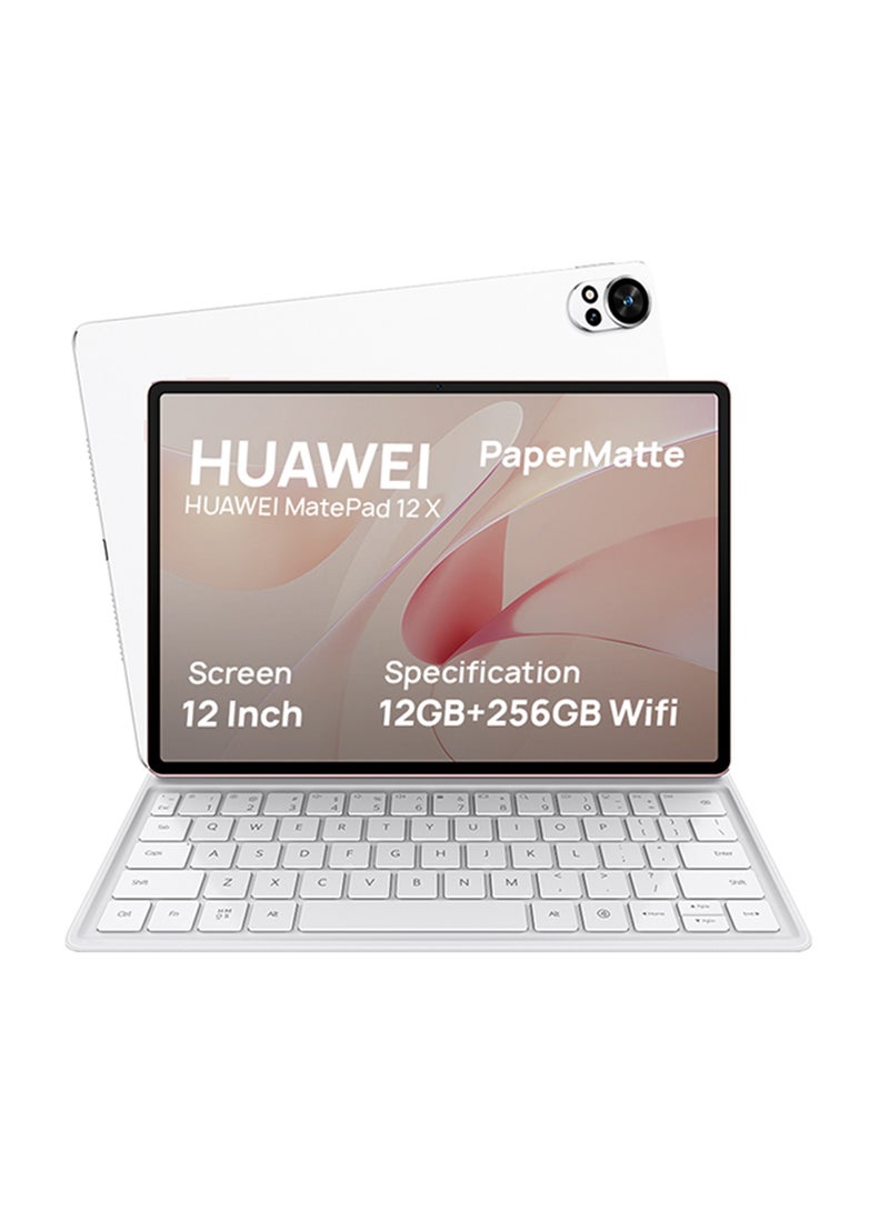هواوي جهاز MatePad 12X اللوحي مقاس 12 بوصة باللون الأبيض، ذاكرة وصول عشوائي 12 جيجابايت، سعة تخزين 256 جيجابايت، واي فاي، مع لوحة مفاتيح انزلاقية، تطبيق GoPaint الاحترافي - إصدار الشرق الأوسط - Image 1