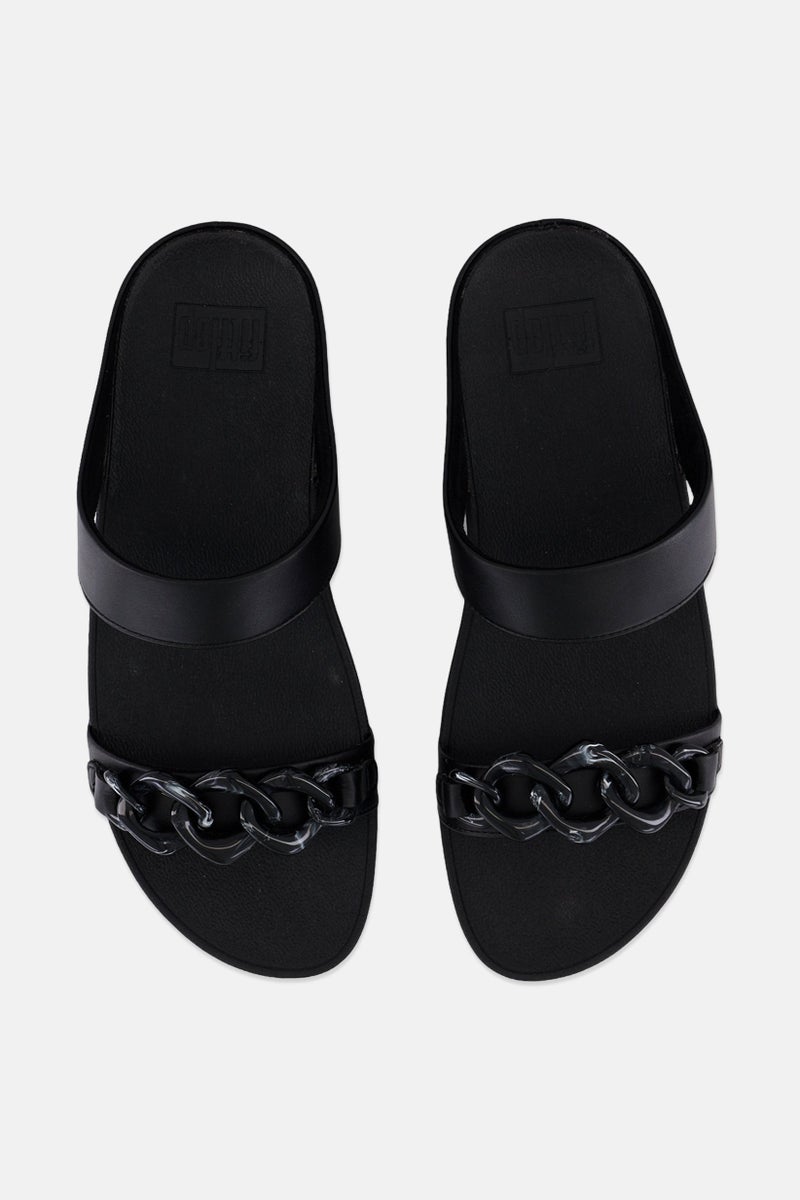 FitFlop Women Fino Chain Slip On Sandals, Black - Image 2
