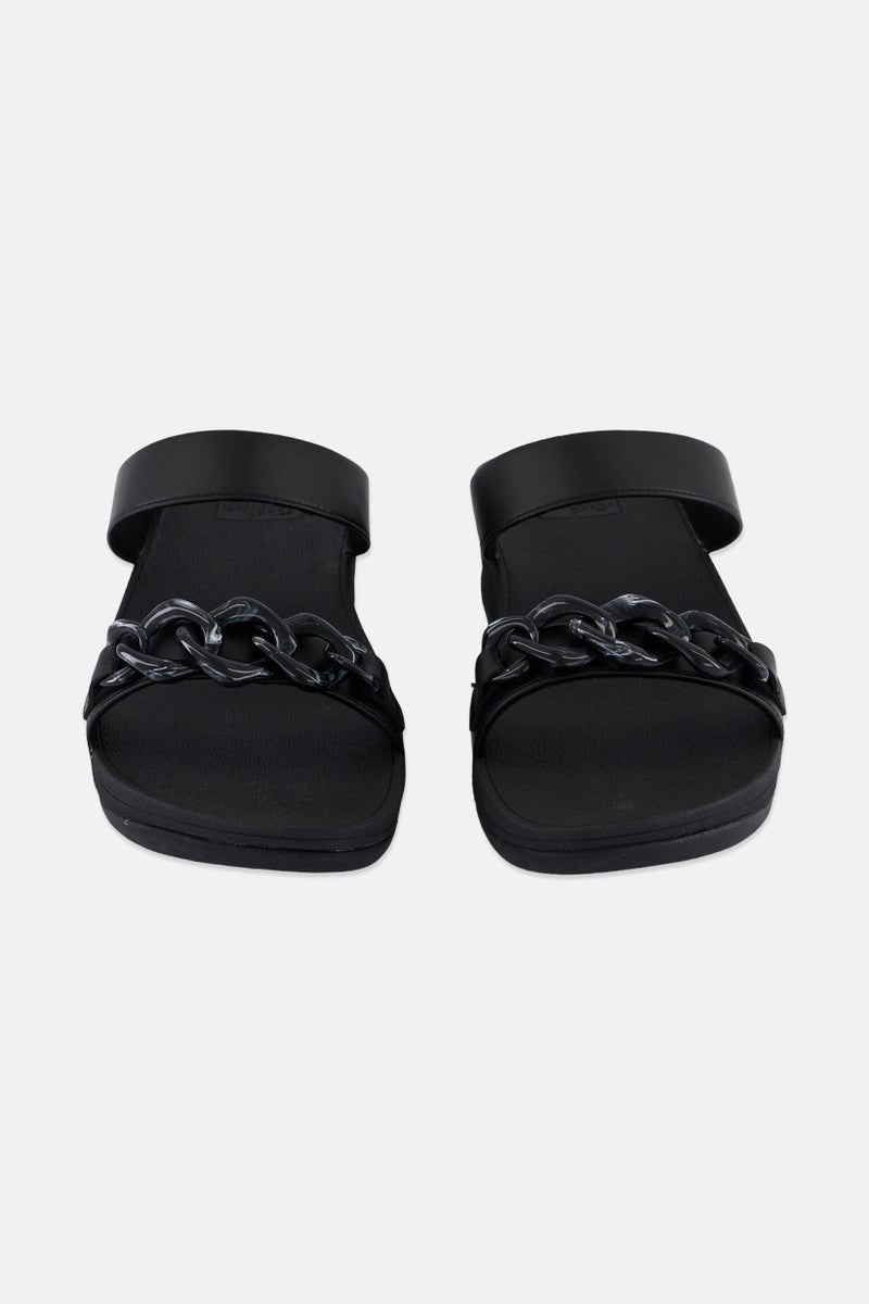 FitFlop Women Fino Chain Slip On Sandals, Black - Image 4