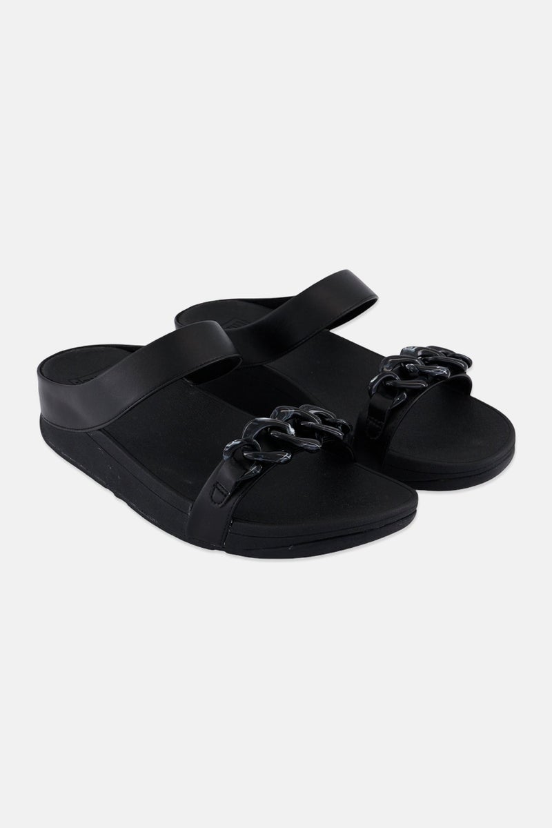 FitFlop Women Fino Chain Slip On Sandals, Black - Image 1