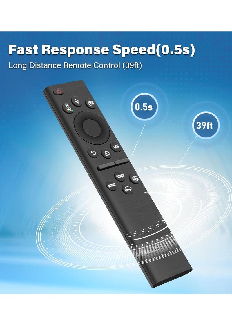 Solar Voice Replacement Remote for Samsung TV – Universal Rechargeable with 4 Shortcut Buttons for 2021-2022 Neo LED Smart 4K Ultra HD Models