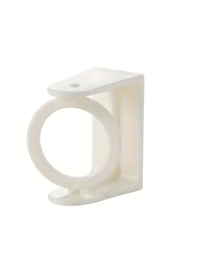 8 قطع حلقات تعليق حائطية بيضاء قابلة للدوران 360 درجة مع حوامل قابلة للتعديل بدون حفر - Image 1