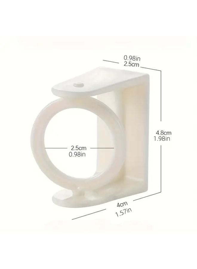 8 قطع حلقات تعليق حائطية بيضاء قابلة للدوران 360 درجة مع حوامل قابلة للتعديل بدون حفر - Image 5