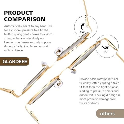 GLARDEFE Retro Oval Sunglasses for Women - Trendy Gold Frame Shades Sun Glasses UV400 Protection(Gold/Grey) - Image 4