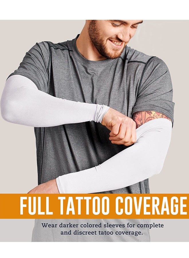 Generic UV Sun Protection Arm Sleeves - 3 Pack Compression Arm Sleeve, UV Arm Sleeves Men, Women - Golf Cooling Sleeves (White)  - Image 4