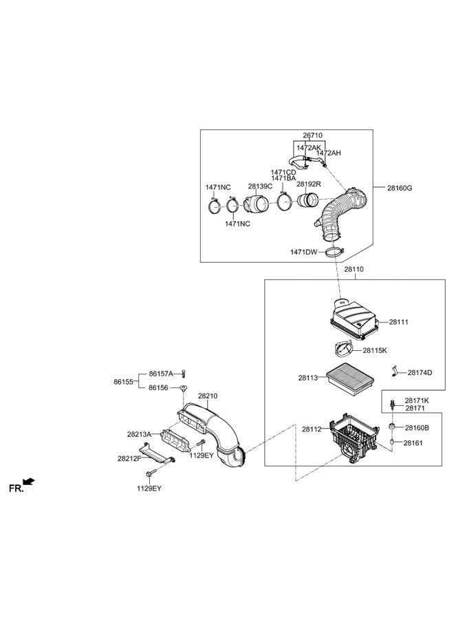 هيونداي - فلتر هواء المكينة (أكسنت 2023-24 1.5 HCI) HY-28113C7000 - Image 1
