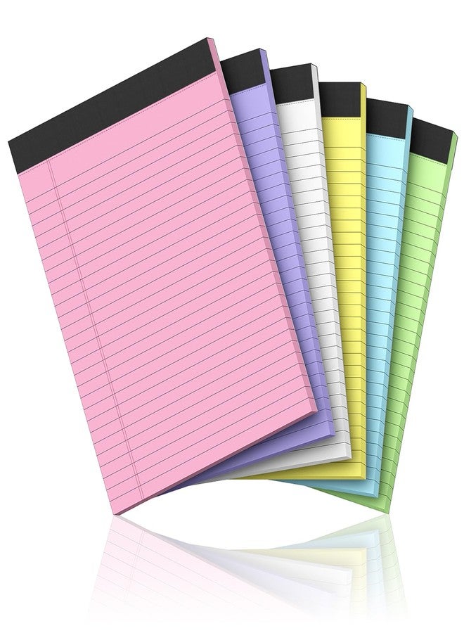 Nichela Legal Pads 8.5 x 11 Pack of 6 Note Pads Wide Ruled Notepad Writing Pads Colored Paper - Image 1