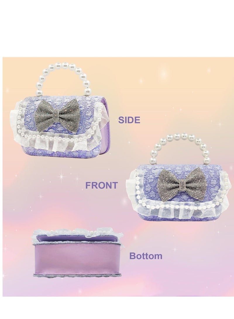SYOSI Toddler Gifts Kids Purse for Little Girls Princess Handbags with Pearl Handle Crossbody Shoulder Bag Gift for Birthday Gift Kids Purses Little Girls Wallet Crossbody Bag for Children - Image 4