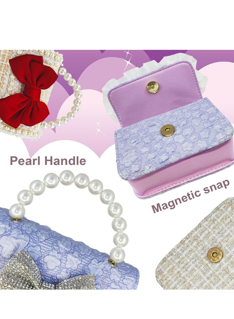SYOSI Toddler Gifts Kids Purse for Little Girls Princess Handbags with Pearl Handle Crossbody Shoulder Bag Gift for Birthday Gift Kids Purses Little Girls Wallet Crossbody Bag for Children - Image 2