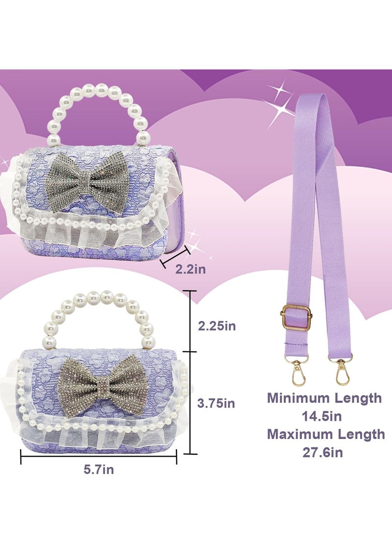 SYOSI Toddler Gifts Kids Purse for Little Girls Princess Handbags with Pearl Handle Crossbody Shoulder Bag Gift for Birthday Gift Kids Purses Little Girls Wallet Crossbody Bag for Children - Image 5