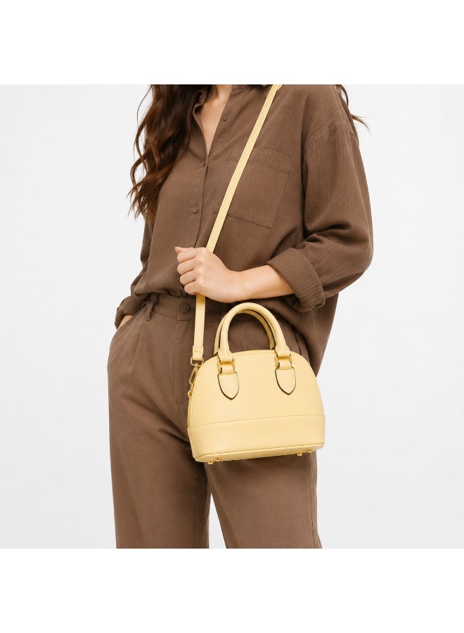 Elegant Women's Top Handle Handbag with Adjustable & Detachable Shoulder Strap - Image 1