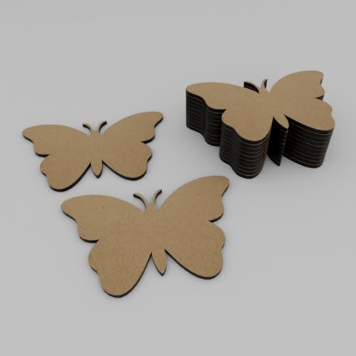 PICRAZEE Mdf Diy Cutouts Butterflies (12 Pcs) Plain Mdf Blank Cutouts For Diy, Artwork, Decoupage, Resin Art, Craft Project, Home Office Festive Décor (5.5Mm Thick) ,Brown - Image 3