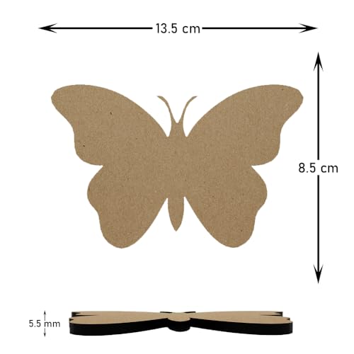PICRAZEE Mdf Diy Cutouts Butterflies (12 Pcs) Plain Mdf Blank Cutouts For Diy, Artwork, Decoupage, Resin Art, Craft Project, Home Office Festive Décor (5.5Mm Thick) ,Brown - Image 4