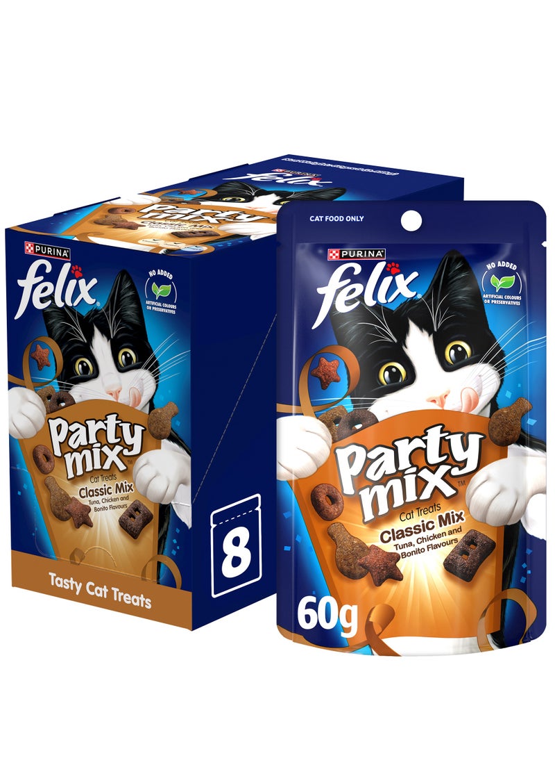 Purina Felix Felix Party Mix Classic Mix Cat Treats 8 x 50g  - Image 1