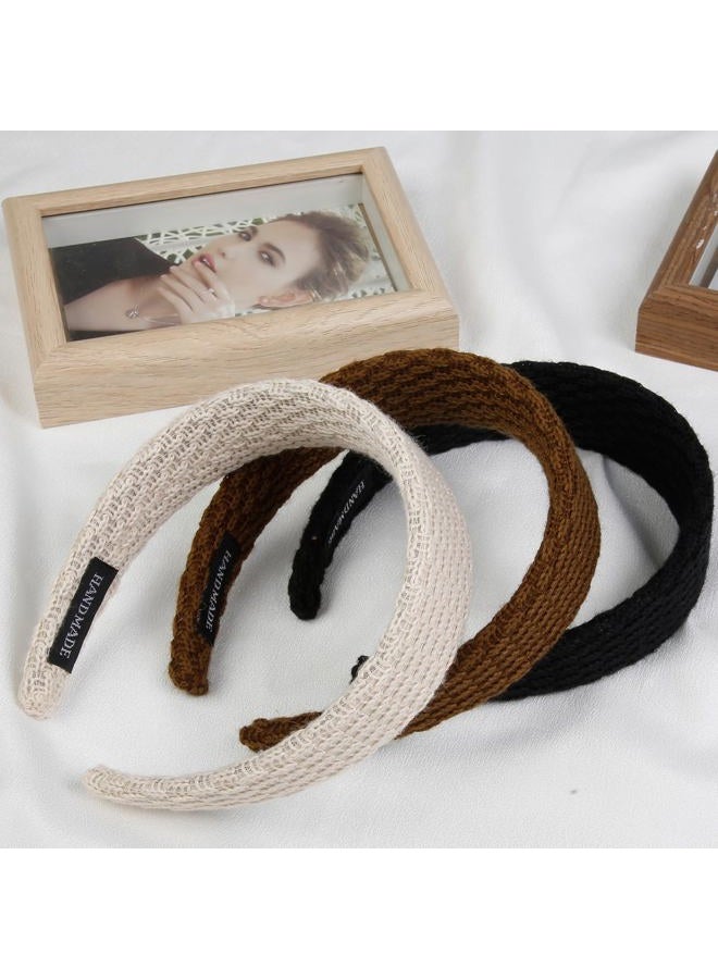 TEBIEKOY Headbands for Women Knitted Trendy 1.57 in Wide Head Bands Non Slip Cute Hairbands for Girls, Solid Color Elastic Hairbands for Women's Hair Fashion Hair Accessories,4 Pack - Image 5
