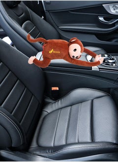 Generic Cute Plush Monkey tissue Box Car Tissue Holder Hanging Cartoon  Napkin Box Tissue Storage for Car Home Bathroom  - Image 5