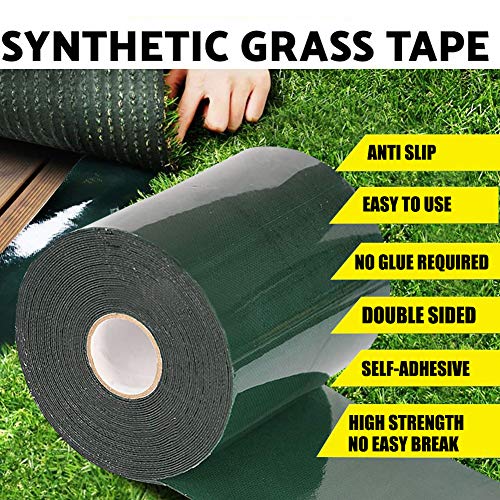 TYLife Double-Sided Artificial Grass Tape,6" x33' Self-Adhesive Synthetic Turf Seam Carpet Tape for Jointing Fake Green Lawn,Mat Rug,Connecting Garden Pet Rug - Image 3