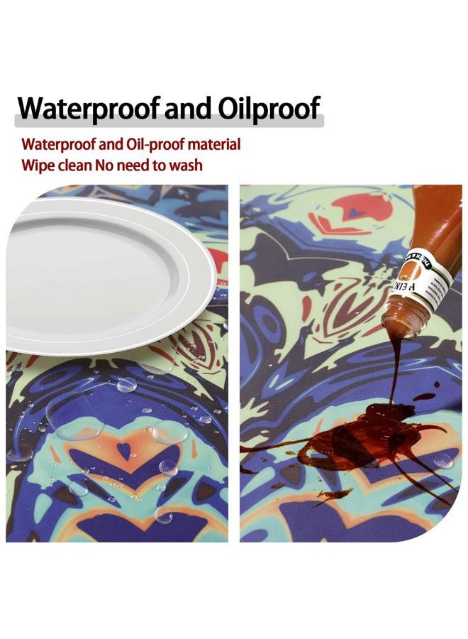 Opstellen Fitted Round Tablecloth Small Mandala Waterproof Patio Table Cloths for 36-44" Tables Travel Vacation Camper Accessories Outdoor Road Trip Must Haves New Home Living Room House Decorations - Image 4