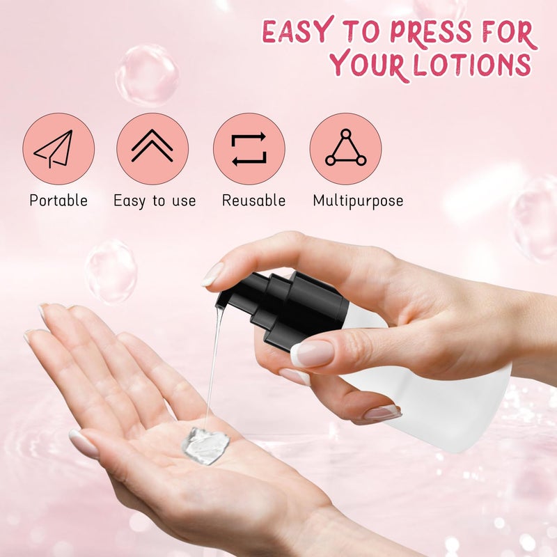 Wresty 6 Pcs Empty Glass Pump Bottles Refillable Cream Lotion Bottles Travel Sample Bottle Cosmetic Dispenser Bottle Containers For Lotion Cream Emulsion Essence (White  60Ml/2Oz) - Image 3