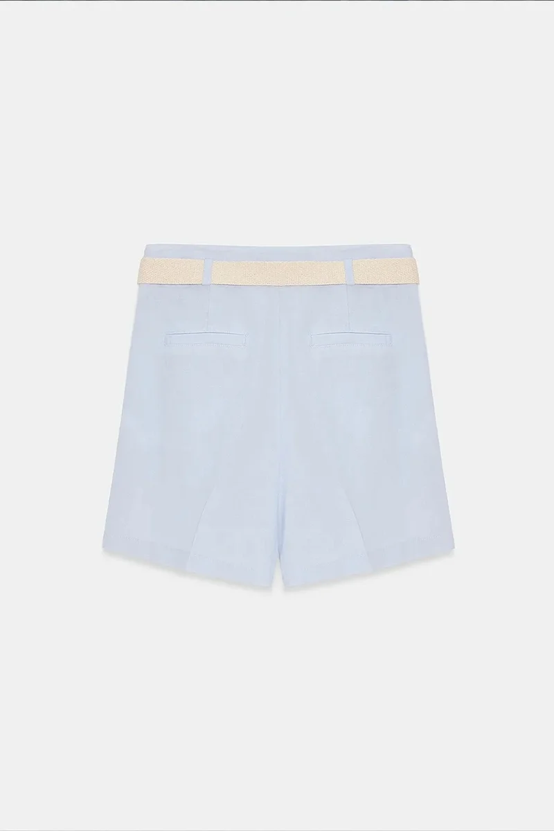 Dilvin Baby Blue DILVIN Linen Shorts for Women | Best Price UAE