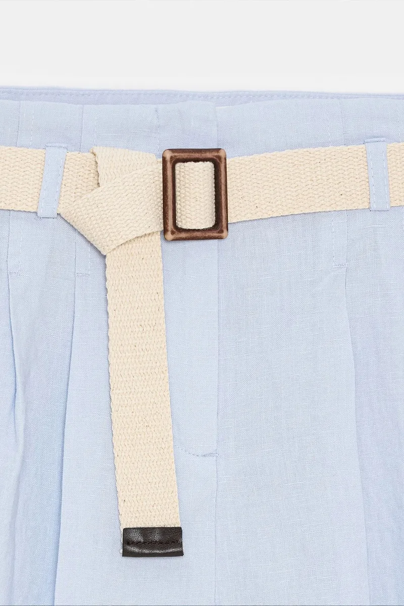Dilvin Baby Blue DILVIN Linen Shorts for Women | Best Price UAE
