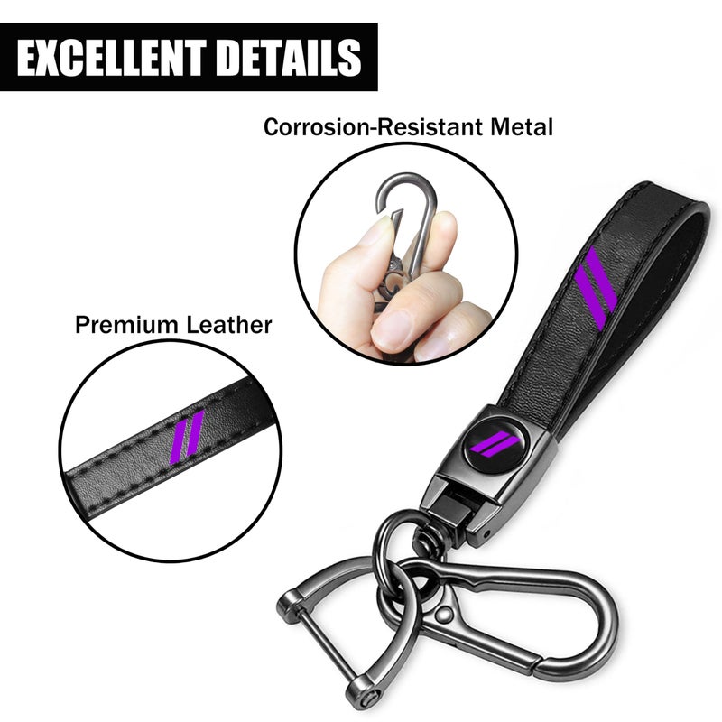 YOSRTER Key Fob Cover with Keychain for Dodge Charger Durango Challenger Journey Dart Remote Control Key Fob Protect Shell Key Holder for Dodge Accessories (Purple Trim) - Image 2