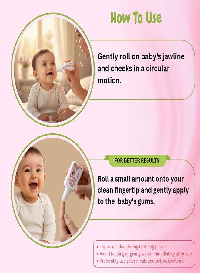 Tekme Baby Teething Roll On | Natural Teething/Soothing for 3 Months+ Babies | Dermatologically & Pediatrician Tested | 100% Ayurvedic with Chamomile, Lavender, Almond & Calendula Oils | Natural Herbal Formula (10ml) - Image 4