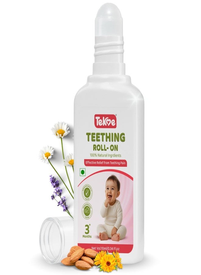 Tekme Baby Teething Roll On | Natural Teething/Soothing for 3 Months+ Babies | Dermatologically & Pediatrician Tested | 100% Ayurvedic with Chamomile, Lavender, Almond & Calendula Oils | Natural Herbal Formula (10ml) - Image 1