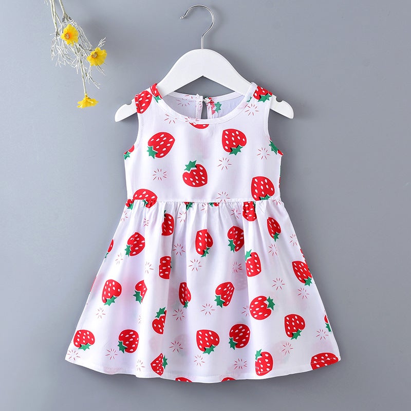 Girl's dress Summer Floral Princess Dress Beach Dress 2025 New Cotton Vest Dress Children'S A- Line Dress - Image 5