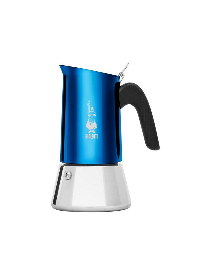 BIALeTTI Bialetti New Venus Induction, Stovetop Coffee Maker, 18/10 Steel ; Suitable for Induction and Gas Stove (4 Cup Blue)  - Image 1
