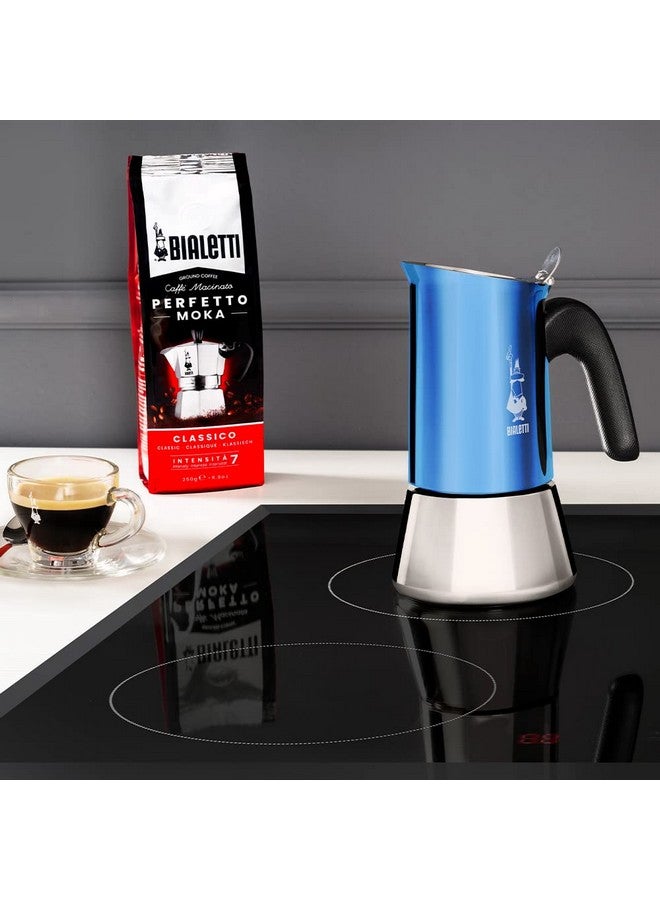 BIALeTTI Bialetti New Venus Induction, Stovetop Coffee Maker, 18/10 Steel ; Suitable for Induction and Gas Stove (4 Cup Blue)  - Image 4