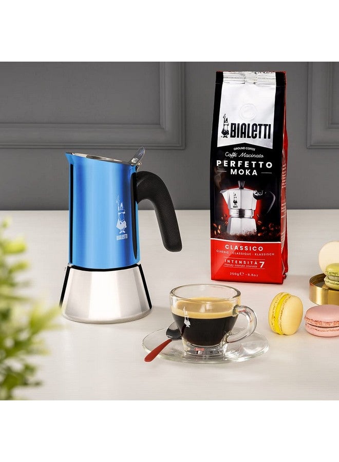 BIALeTTI Bialetti New Venus Induction, Stovetop Coffee Maker, 18/10 Steel ; Suitable for Induction and Gas Stove (4 Cup Blue)  - Image 2