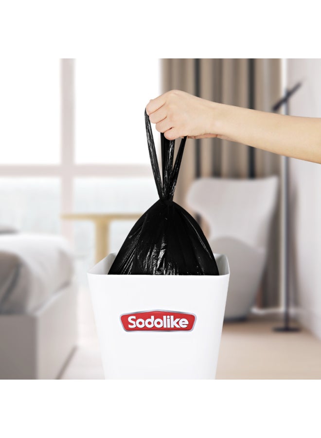 Sodolike 360 Black 1 Micron Thick Garbage Bags, 50*65cm, 12 Rolls, Perforated Handle, For Home Use - Image 3