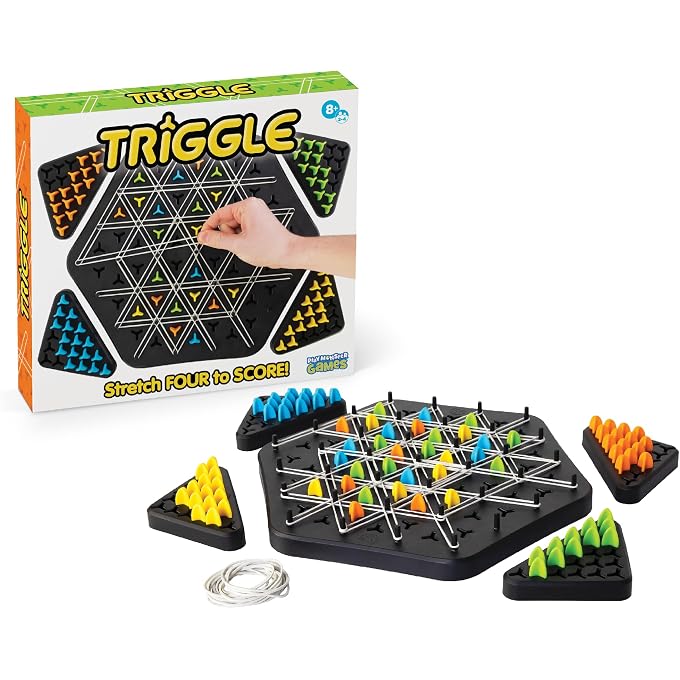 PlayMonster Triggle Triangle Chess Board Game - Board Games for Family Night - Strategic Game Play - Multi-Player Board Games - Builds Hand & Eye Coordination - Preschool Toys, Ages 8+ - Image 1