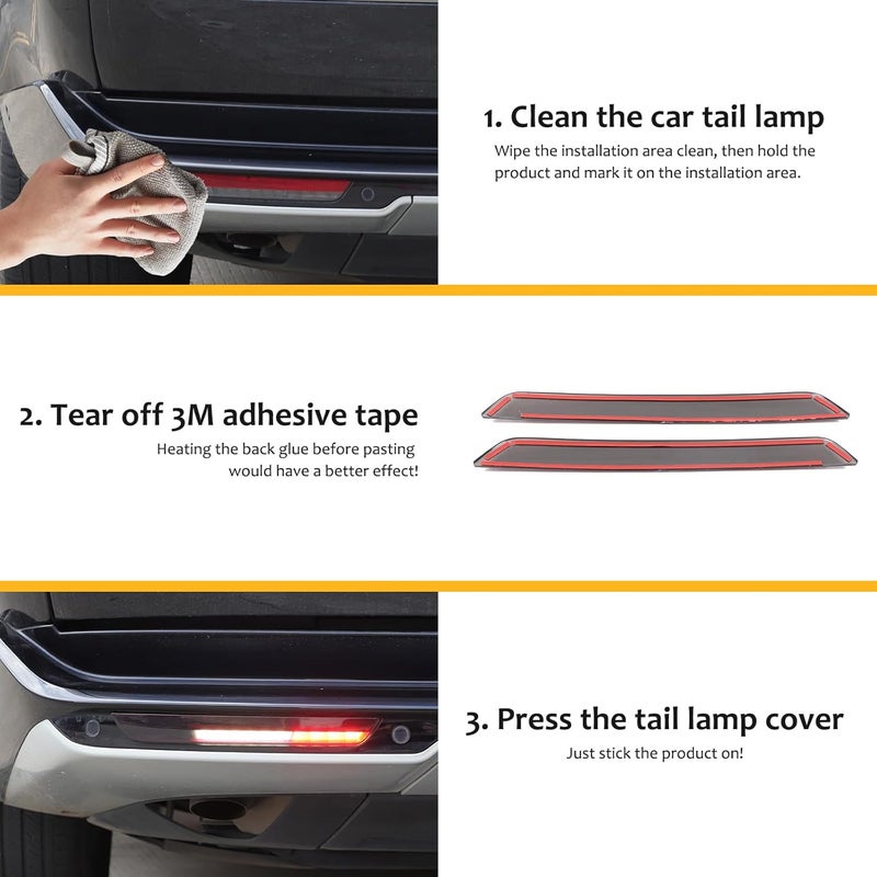 Bekantogy Car Rear Bumper Fog Lamp Light Cover for Land Rover Range Rover Vogue 2023-2024+ Smoked Black - Image 4